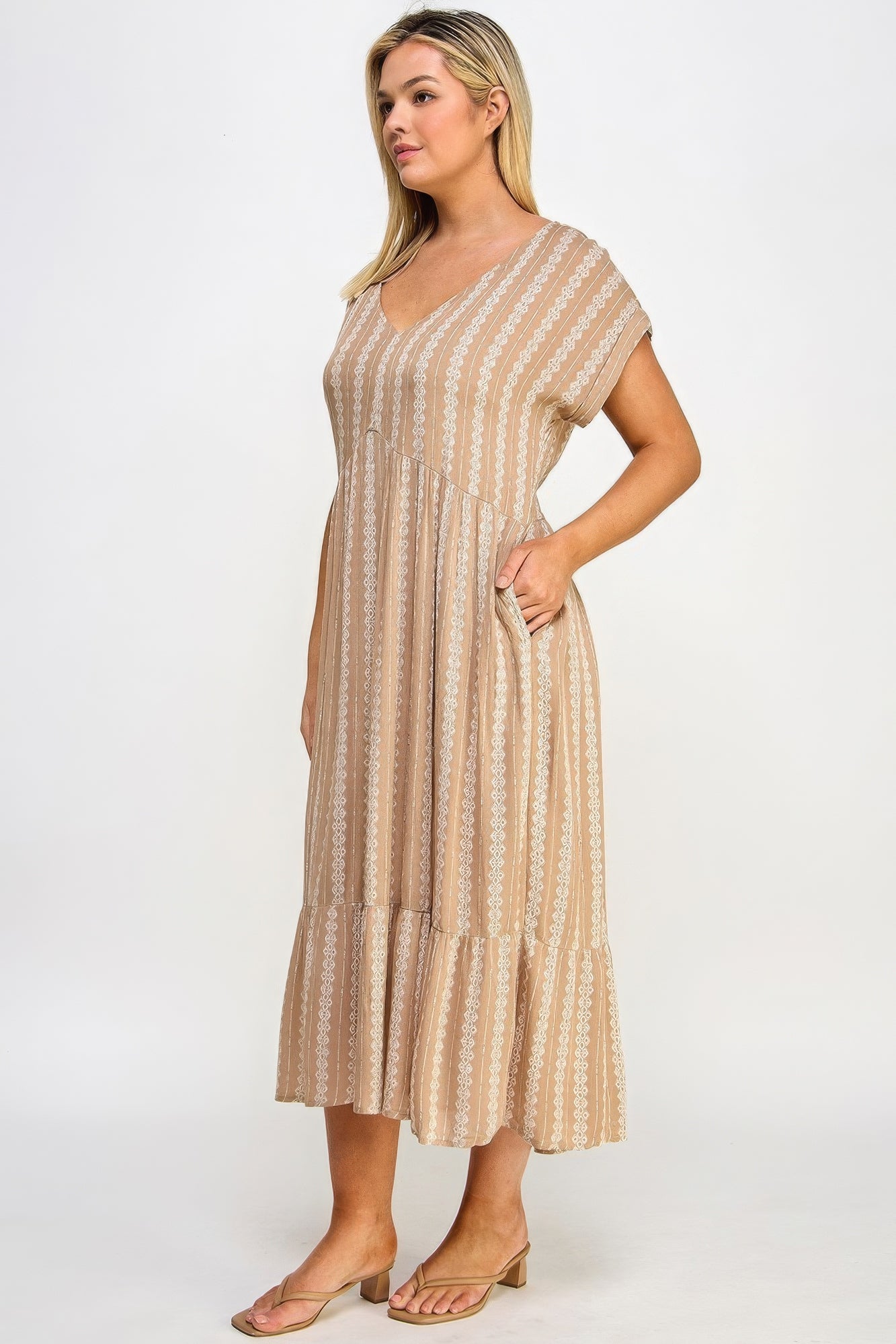 - Voluptuous (+) Boho Maxi Dress W/ Slip for Plus Size Women - womens plus size dress at TFC&H Co.