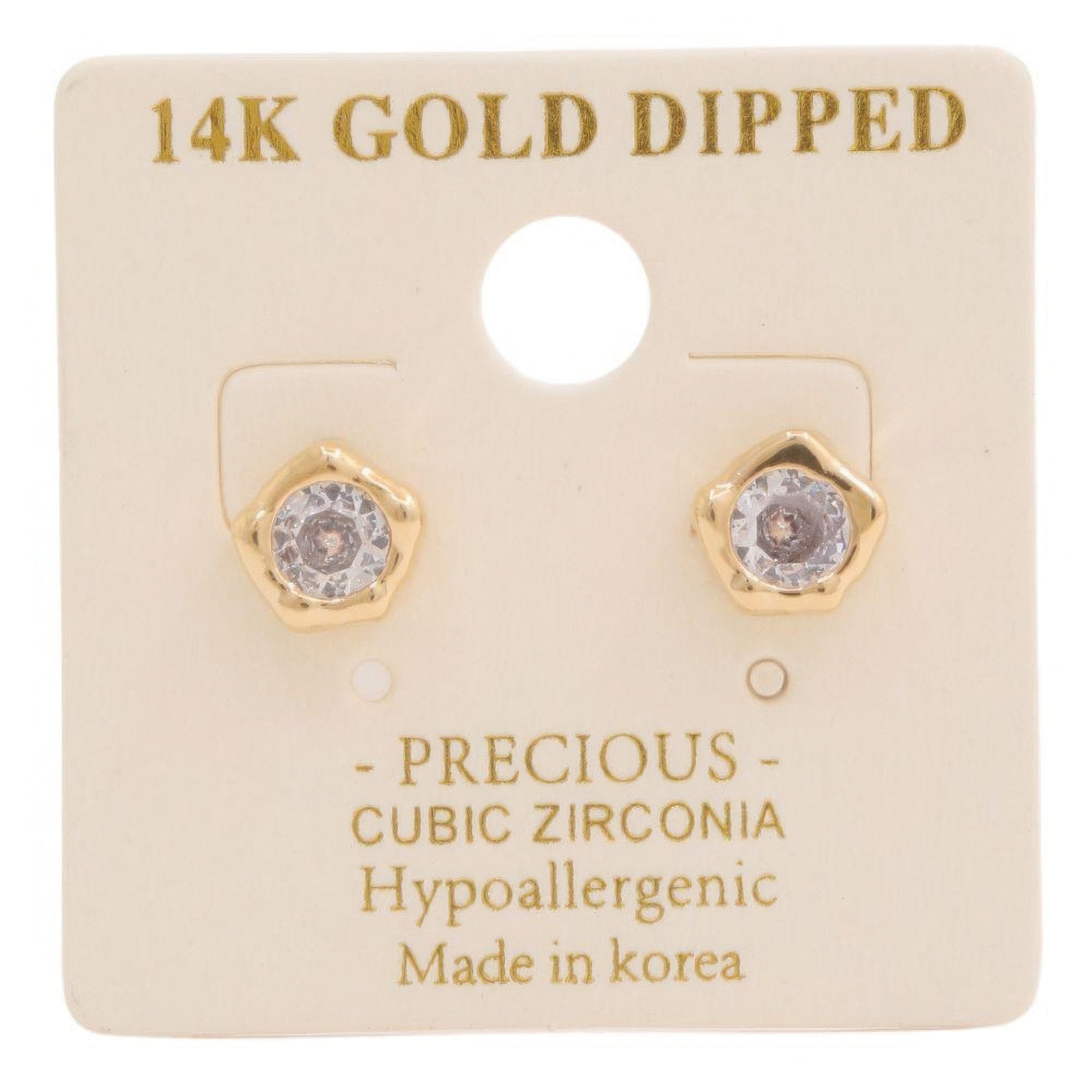 14KT Gold outlet Cubic Zirconia Stone Earrings