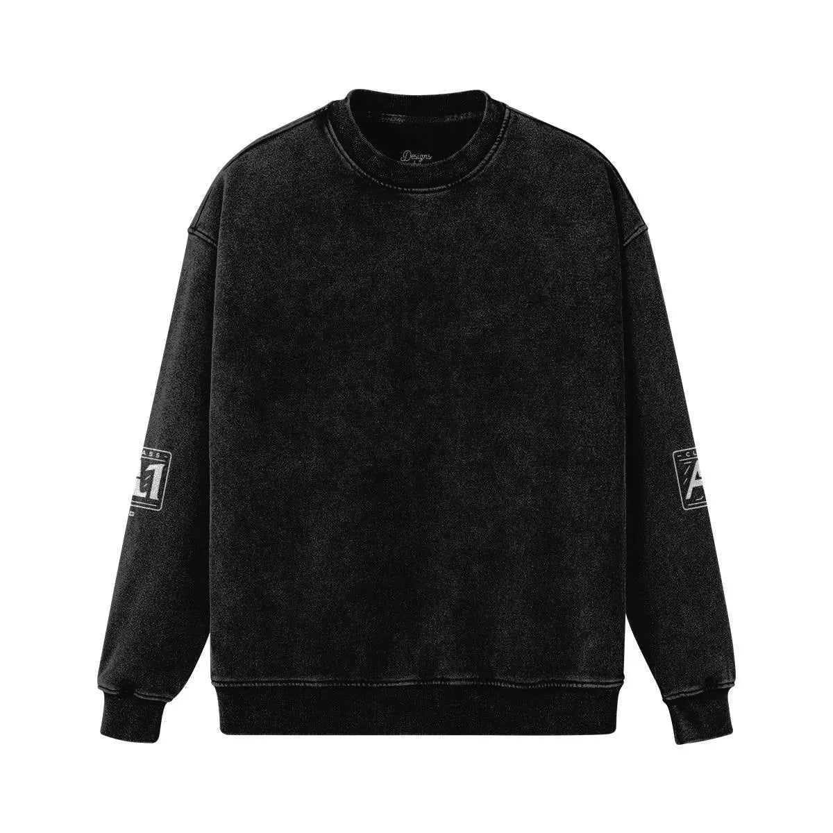 Faded Black - ClassA1 On My Back Print Oversized Worn Effect Sweatshirt - Sweatshirt at TFC&H Co.