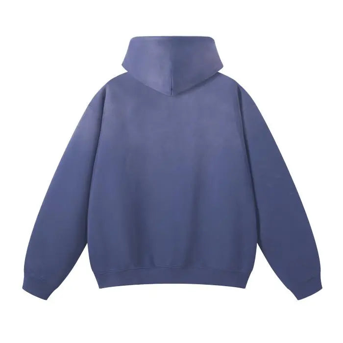 - ClassA1 (Denim Blue)Streetwear Unisex Monkey Washed Dyed Fleece Hoodie - Hoodie at TFC&H Co.