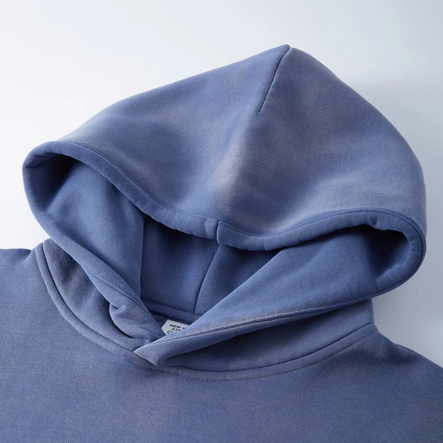 - ClassA1 (Denim Blue)Streetwear Unisex Monkey Washed Dyed Fleece Hoodie - Hoodie at TFC&H Co.