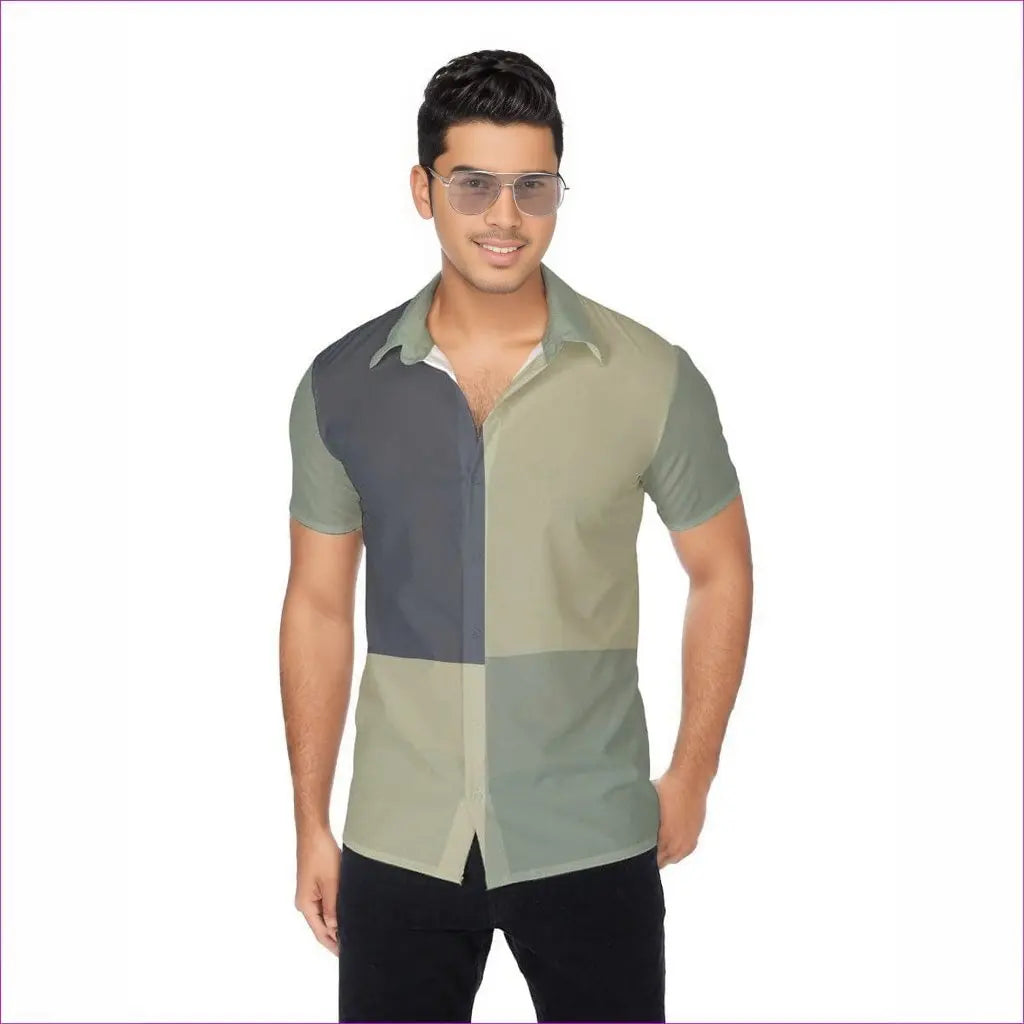 multi-colored - Eclectic Men's Button Placket Shirt - mens button-up shirt at TFC&H Co.