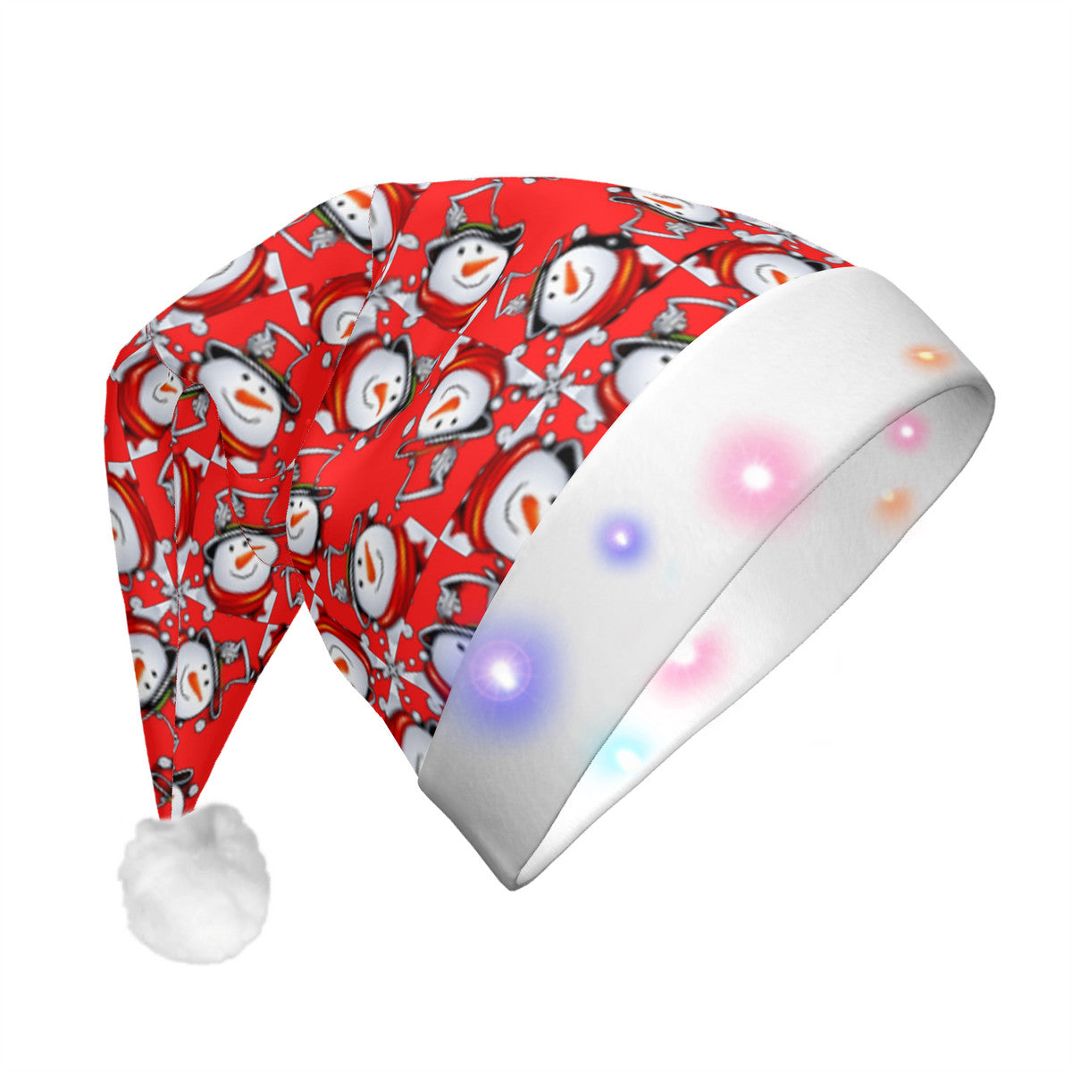 One Size - Snow Man's Delight Adult Glowing Plush Christmas Hat - hat at TFC&H Co.