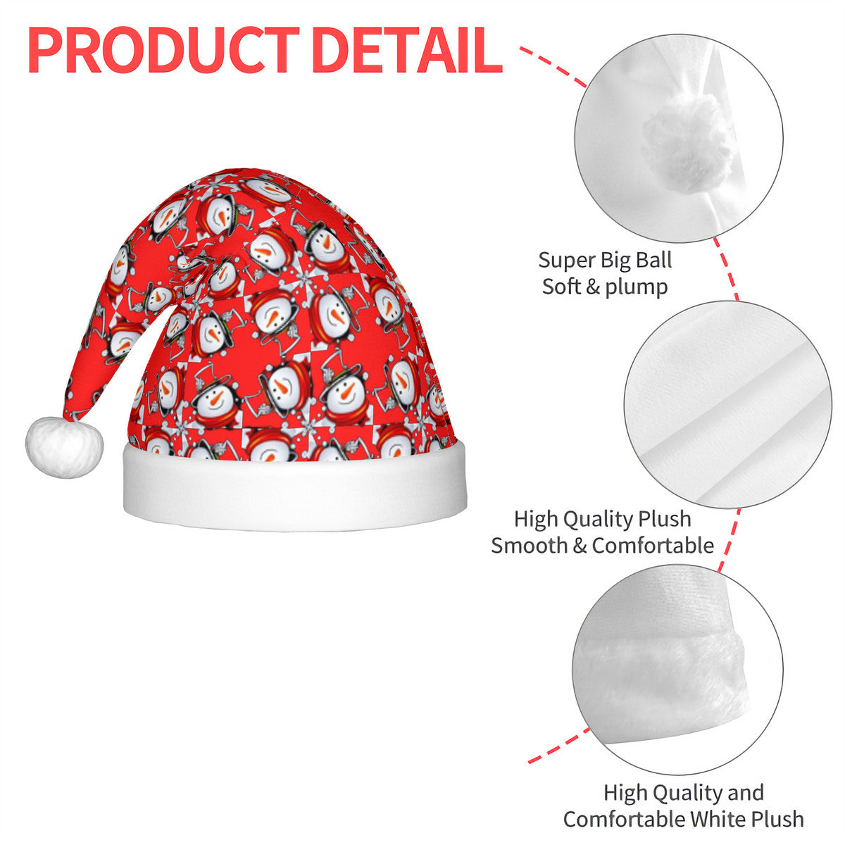 Snow Man's Delight Adult Glowing Plush Christmas Hat - hat at TFC&H Co.