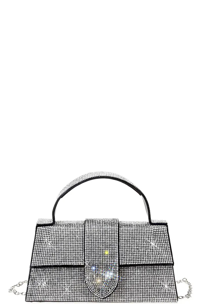 Black - Rhinestone Allover Chic Design Handle Bag - 3 colors - handbag at TFC&H Co.