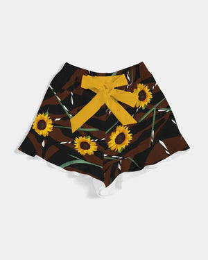 Multi-colored - Sunflower Wild Women's Ruffle Shorts - womens shorts at TFC&H Co.