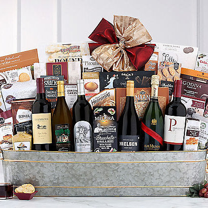 - The Ultimate Celebration: Wine & Champagne Basket - Gift basket at TFC&H Co.