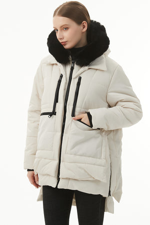 - Wisteria Plush Linen Zip Up Hooded Puffer Coat - 7 colors - womens coat at TFC&H Co.