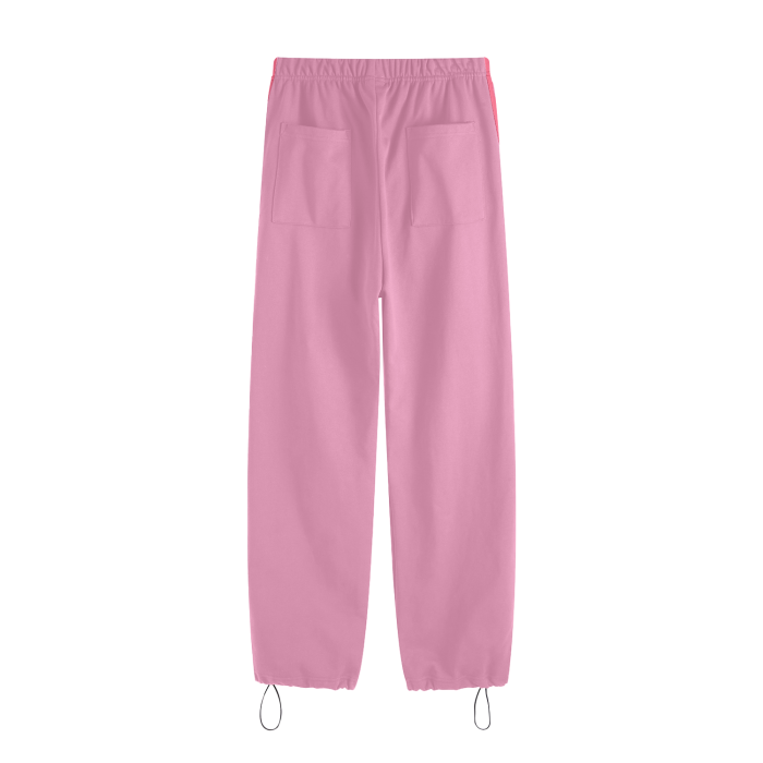- ClassA1 (Pink)Streetwear Unisex Heavyweight 440G Vintage Three Bar Contrast Wide-Legged Pants - Sweatpants & Joggers at TFC&H Co.
