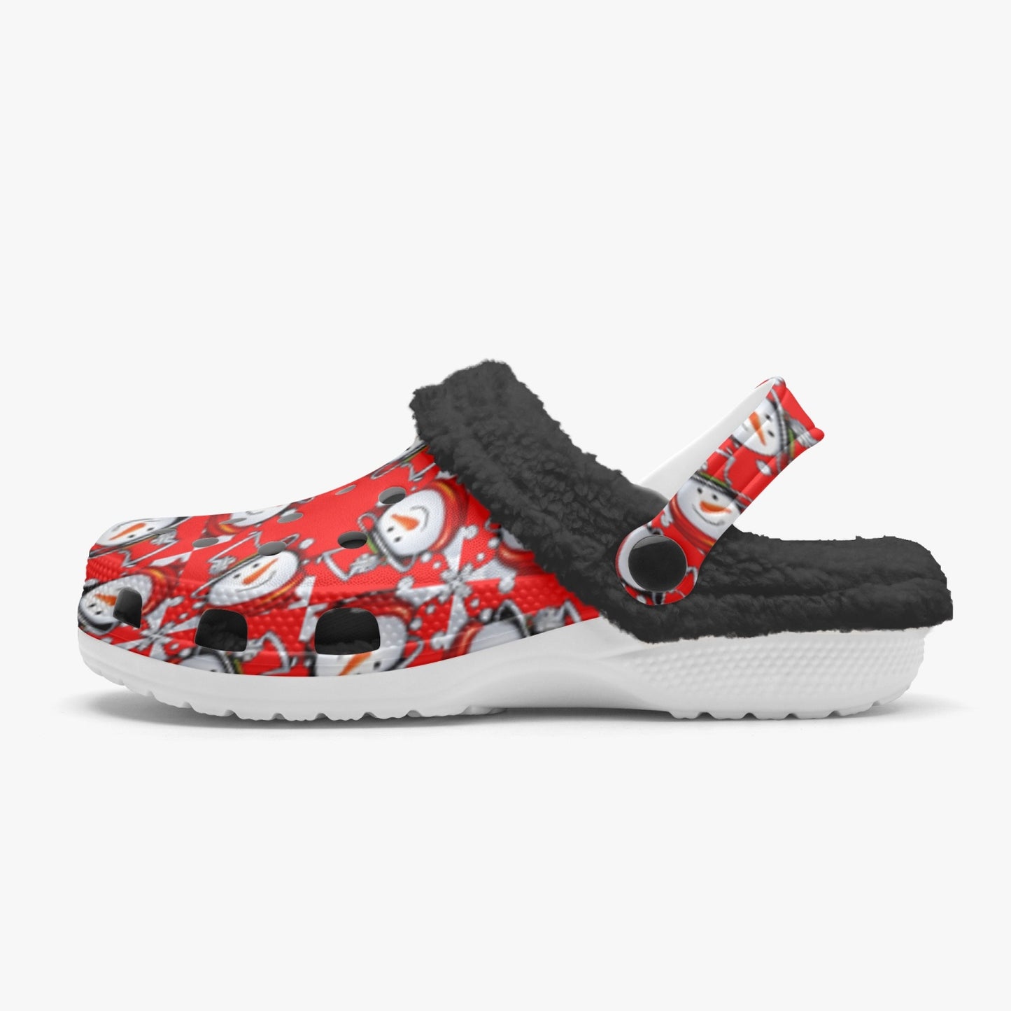 Snow Man's Delight Fuzzy Lined Christmas Clogs - 2 colors - women's clogs at TFC&H Co.