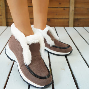 Khaki - Air-Cushion Sole Snow Boots - womens boot at TFC&H Co.