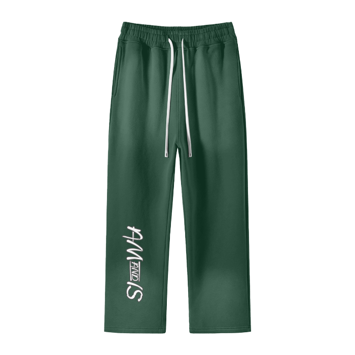 Dark Green - AM&IS Streetwear Unisex Gradient Washed Effect Pants - Unisex Joggers at TFC&H Co.