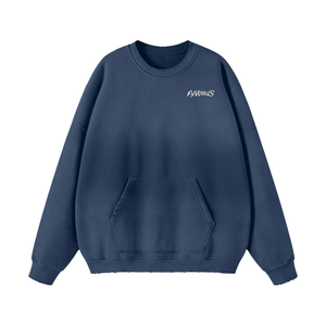 Navy Blue - AM&IS Streetwear Unisex Gradient Washed Effect Pullover - unisex sweatshirts at TFC&H Co.