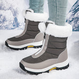 Grey - Lightweight Zipper Women's Snow Boots - womens boot at TFC&H Co.