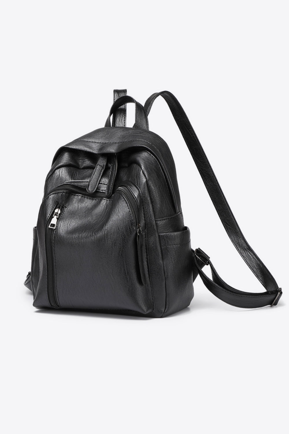 BLACK ONE SIZE - Black PU Leather Backpack - backpack at TFC&H Co.