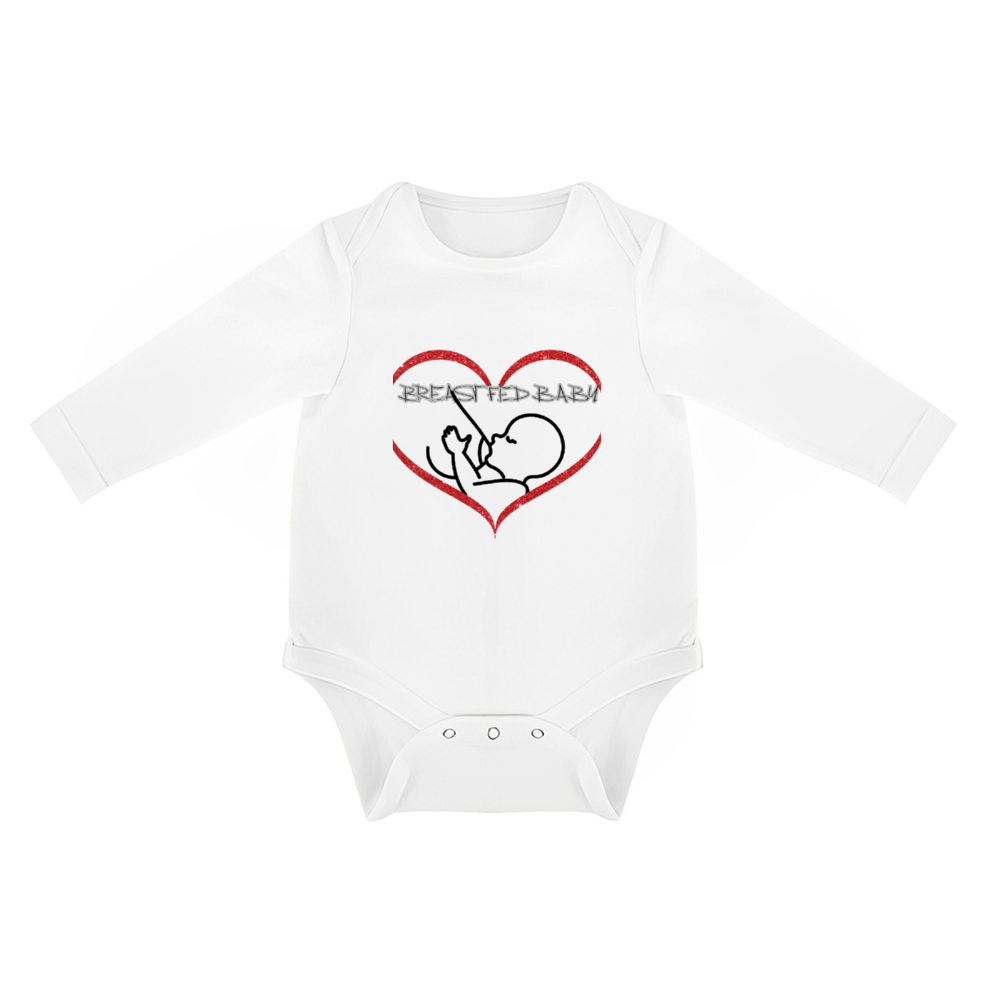White - Breastfed Baby Long Sleeve Onesie - 5 colors - infant onesie at TFC&H Co.
