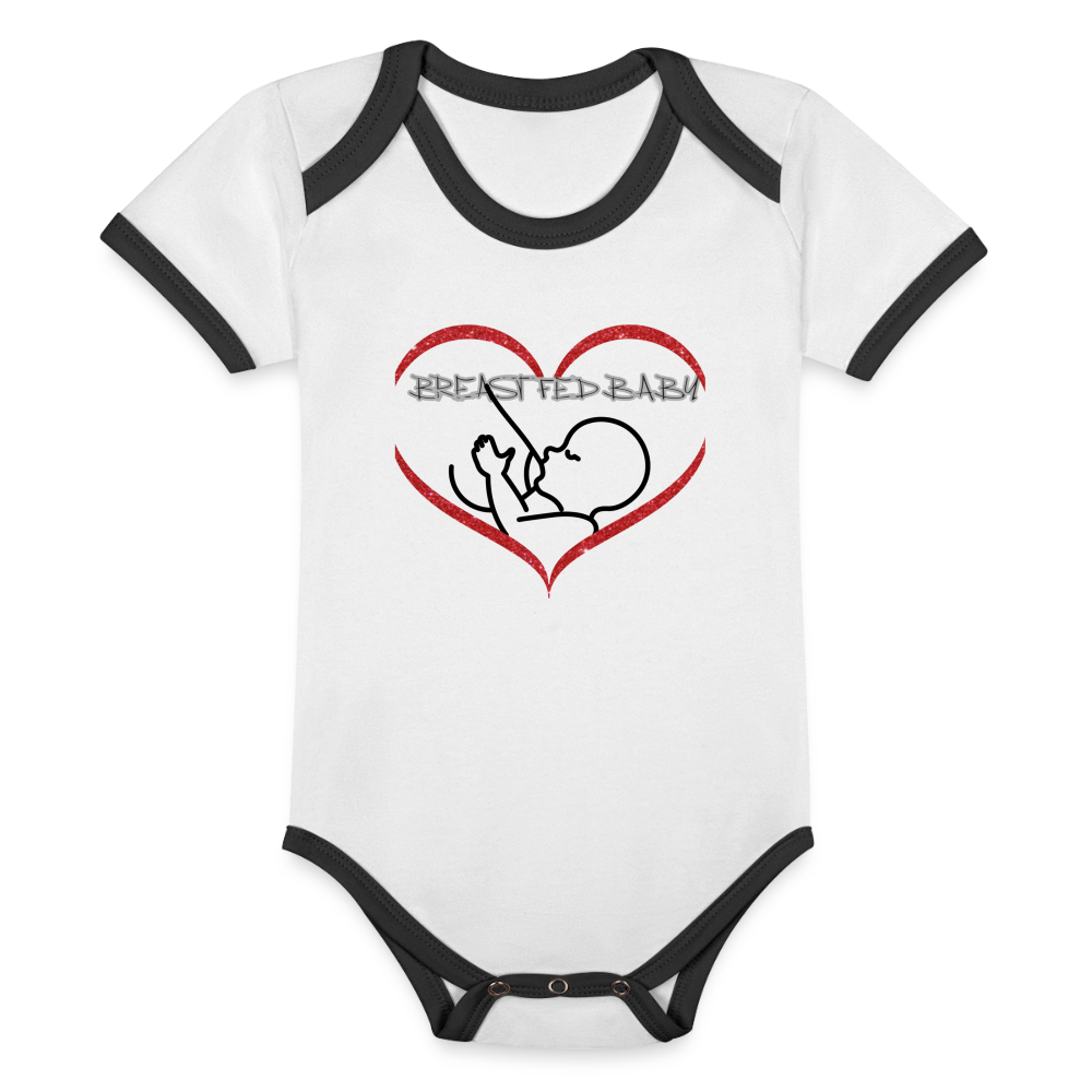 - Breastfed Baby Organic Contrast Short Sleeve Baby Bodysuit - 4 colors - infant onesie at TFC&H Co.