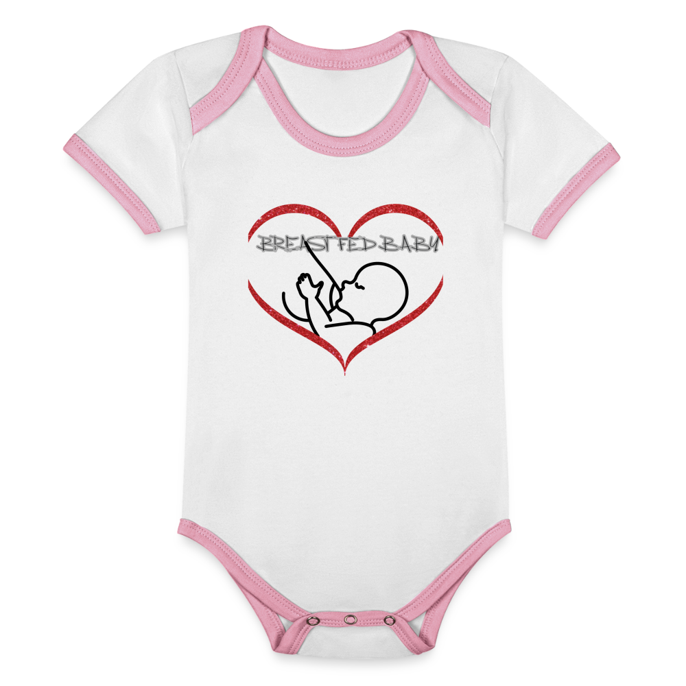 - Breastfed Baby Organic Contrast Short Sleeve Baby Bodysuit - 4 colors - infant onesie at TFC&H Co.