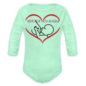 Light mint - Breastfed Baby Organic Long Sleeve Baby Bodysuit - 9 colors - infant onesie at TFC&H Co.
