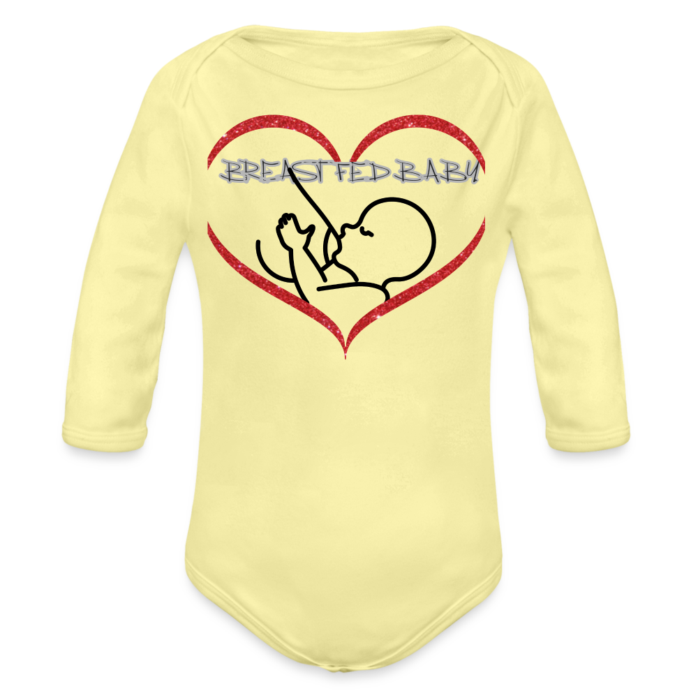 Washed yellow - Breastfed Baby Organic Long Sleeve Baby Bodysuit - 9 colors - infant onesie at TFC&H Co.