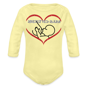 Washed yellow - Breastfed Baby Organic Long Sleeve Baby Bodysuit - 9 colors - infant onesie at TFC&H Co.