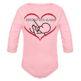 Light pink - Breastfed Baby Organic Long Sleeve Baby Bodysuit - 9 colors - infant onesie at TFC&H Co.