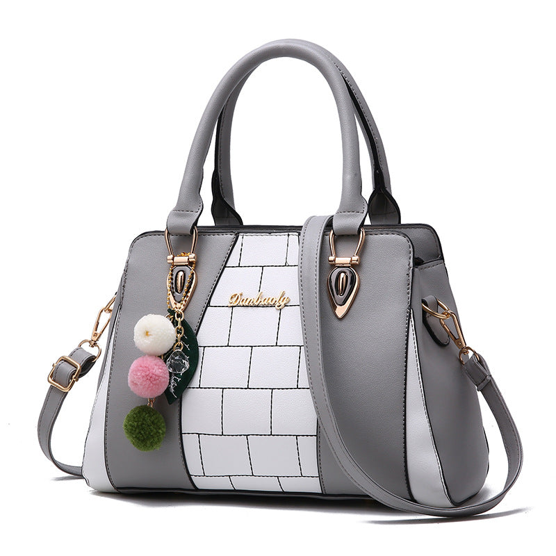 Grey - Brick Facade Shoulder Bag For Women - 6 colors - handbag at TFC&H Co.
