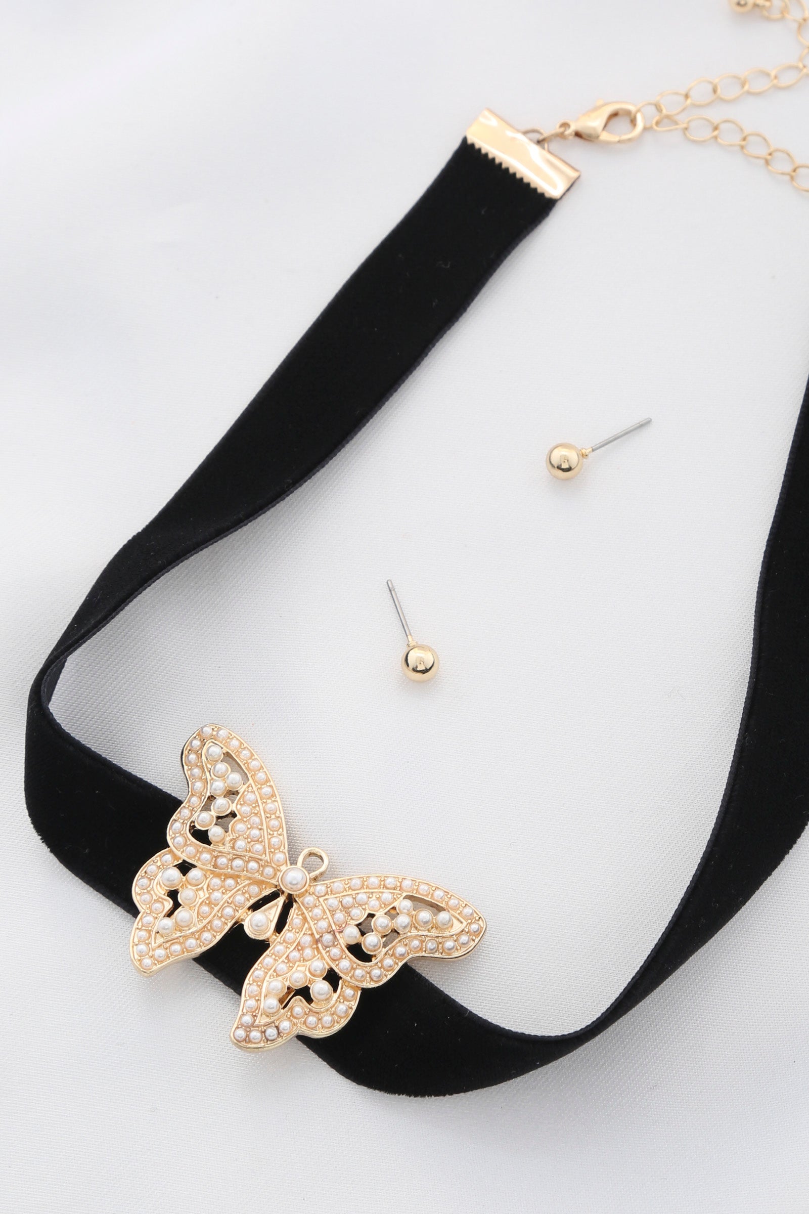 - Butterfly Pendant Choker Necklace - womens choker at TFC&H Co.