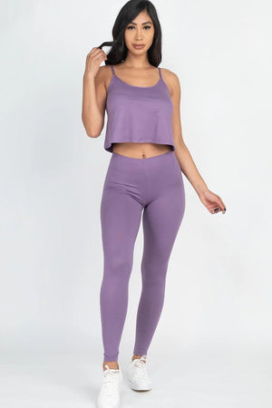 Grape - Cami Top And Leggings Outfit Set - 7 colors - womens pants set at TFC&H Co.