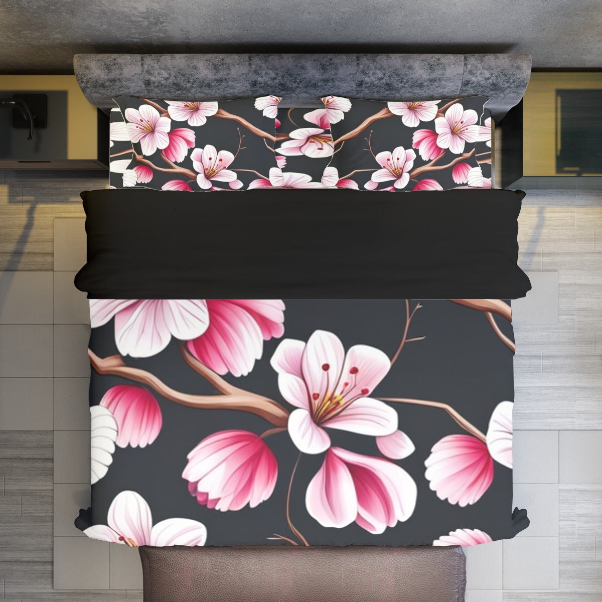 - Cherry Blossom Four-piece Duvet Cover Set - duvet set at TFC&H Co.