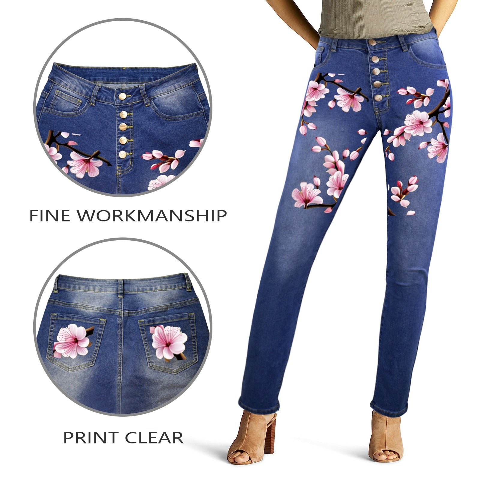 - Cherry Blossom Women's Jeans - womens jeans at TFC&H Co.