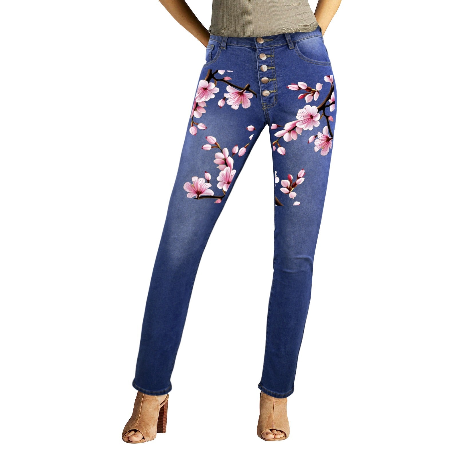 2XL - Cherry Blossom Women's Jeans - womens jeans at TFC&H Co.