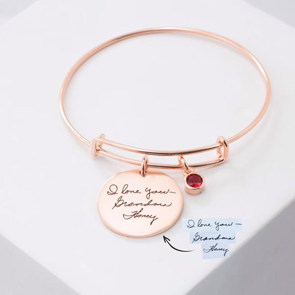 - Classic Simple Birthstone Round Card Personalized Name Design Versatile Bracelet - ALL at TFC&H Co.