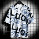 Casual Short Sleeve Round Neck Letter Printed Loose Men's T-Shirt