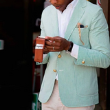 Fashion Casual Party Stripe Plaid Long Sleeve Lapel Men's Suit Jacket