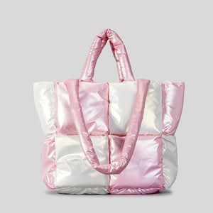 Pink And White - Cotton-padded Tote Bag - Tote bags at TFC&H Co.