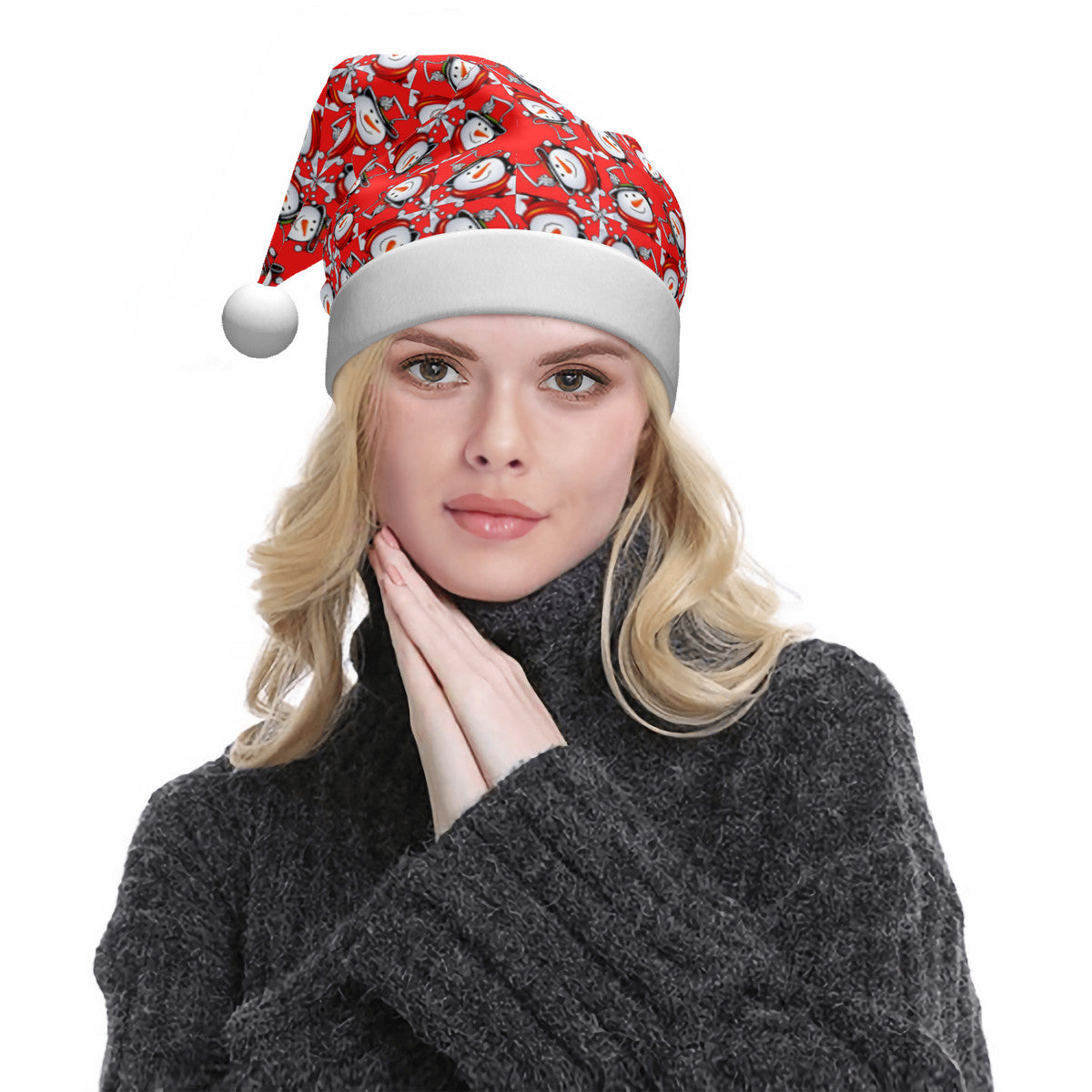 Snow Man's Delight Adult Glowing Plush Christmas Hat - hat at TFC&H Co.