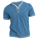 Sky Blue - Fashion Basic Small V-Neck Casual Short-Sleeved Men's T-Shirt - Mens T-Shirts at TFC&H Co.