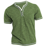 Green - Fashion Basic Small V-Neck Casual Short-Sleeved Men's T-Shirt - Mens T-Shirts at TFC&H Co.