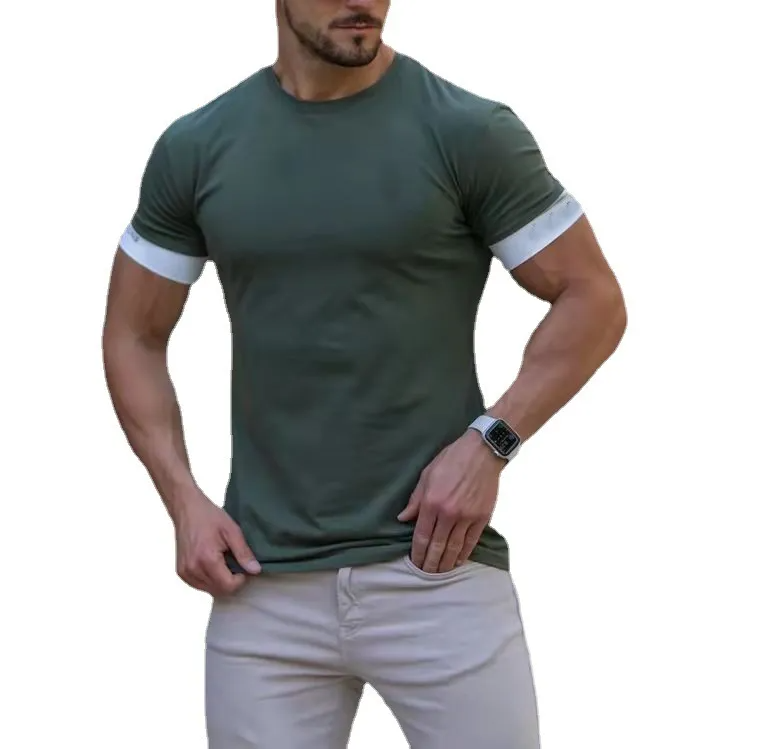 Green - Sports Fitness Moisture Wicking Crew Neck Men's T-Shirt - Mens T-Shirts at TFC&H Co.