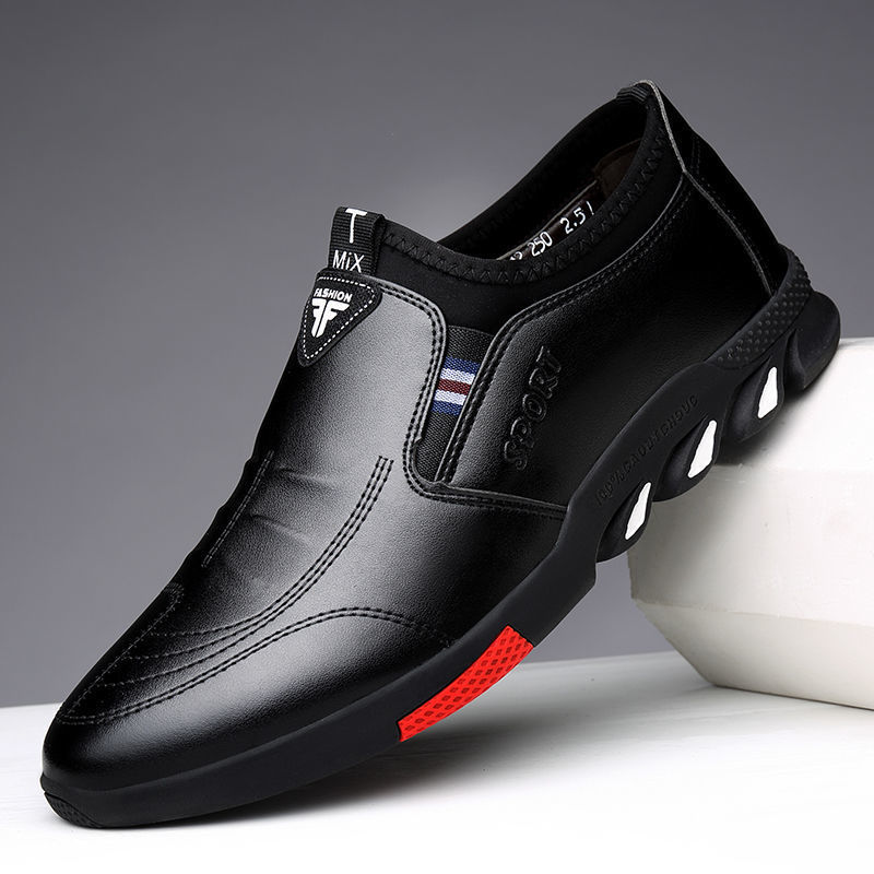 Black - Spring New Men's Business Leather Shoes - mens shoes at TFC&H Co.