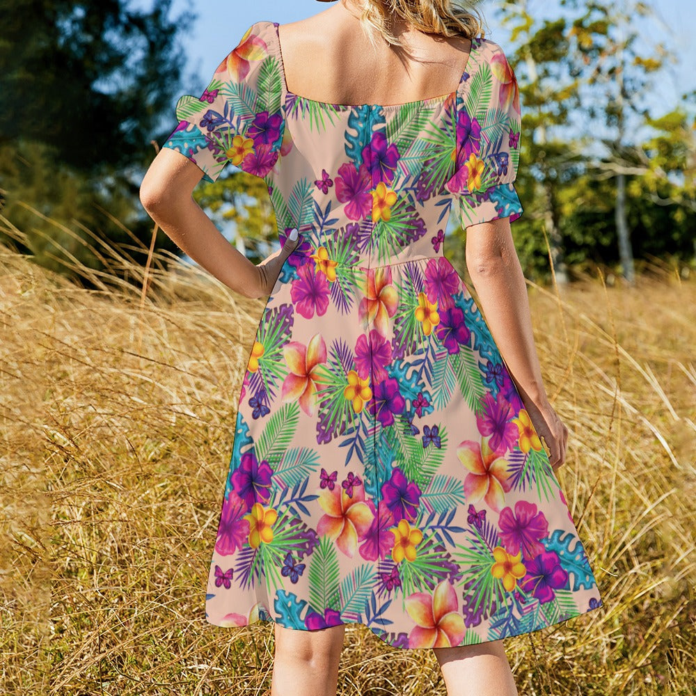 - Tropical Floral Women's Sweetheart Dress - women's dress at TFC&H Co.