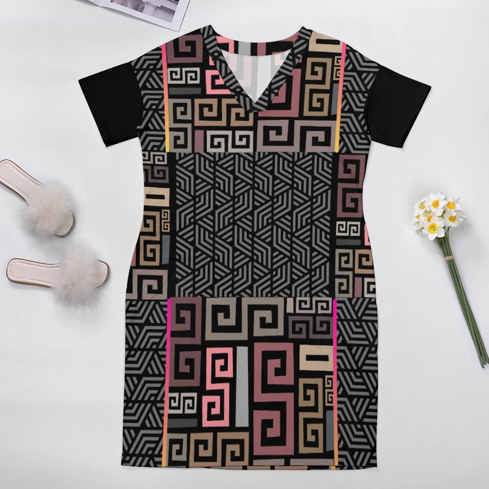 Black - Squared Loose Voluptuous (+) Pocket Plus Size Dress - womens plus size dress at TFC&H Co.