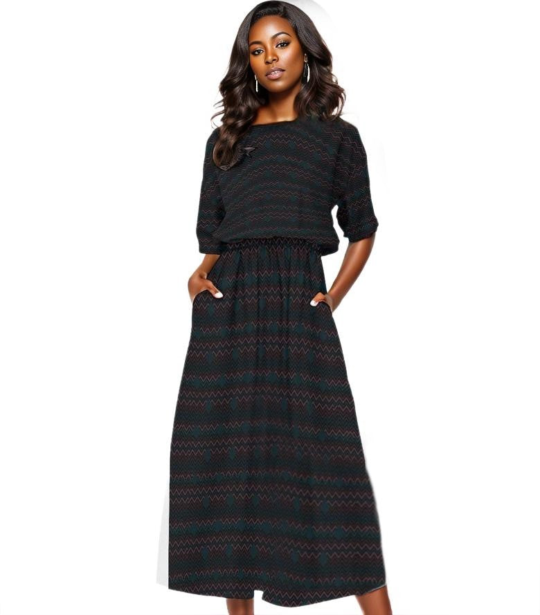 Easy Days Womens Elastic Waist Dress - Dark - women's dress at TFC&H Co.