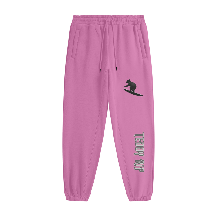 Rose Pink - Teddy Rip Streetwear Unisex Fleece Joggers - unisex joggers at TFC&H Co.