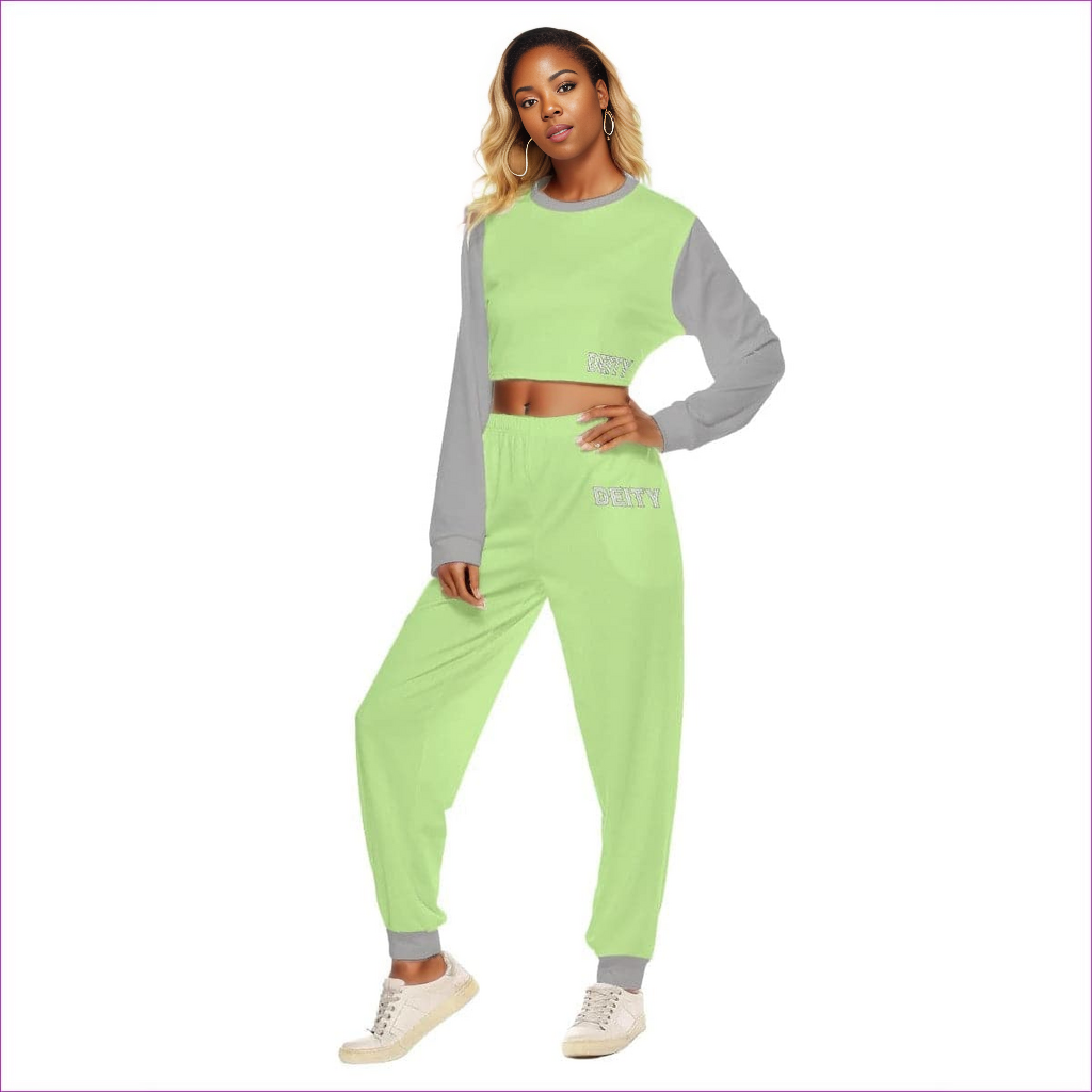Deity Womens Crop Sweatshirt Set - women's sweatsuit at TFC&H Co.