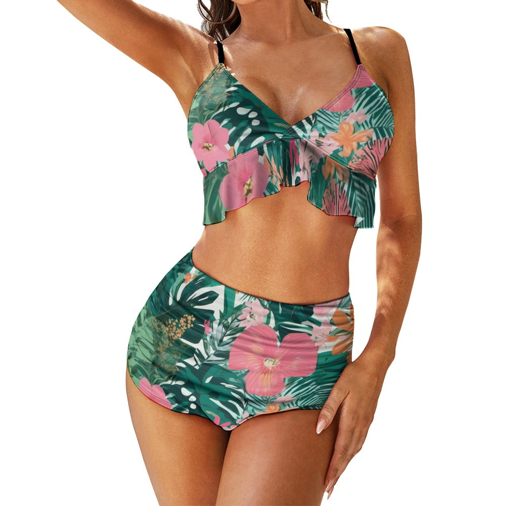 - Jungle Voyage Sexy Suspender Two-Piece Bikini Swimsuit - womens bikini set at TFC&H Co.