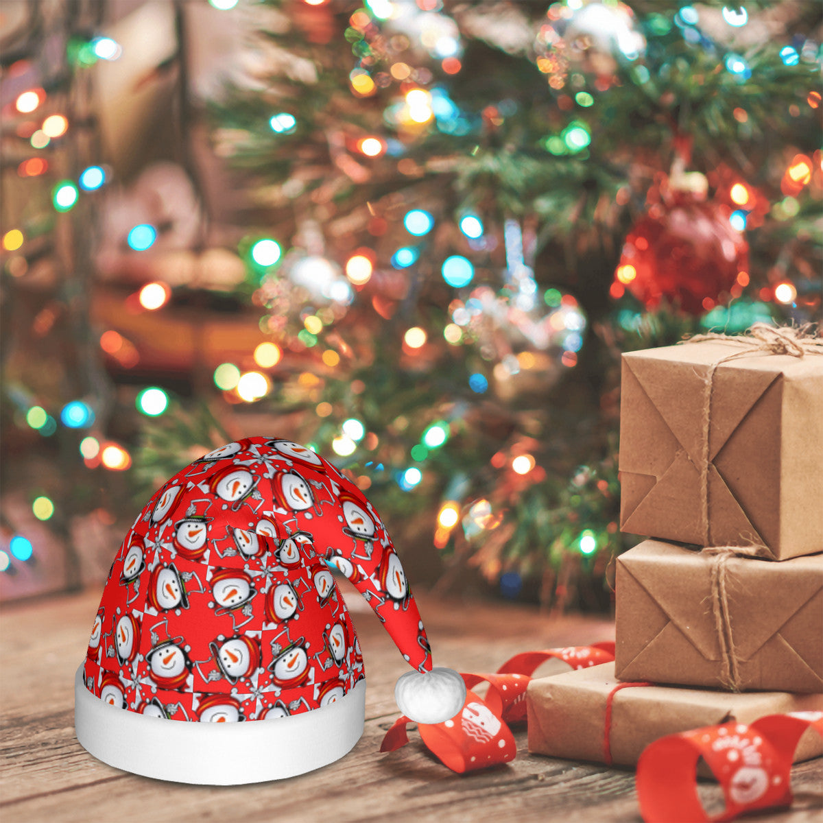 Snow Man's Delight Adult Glowing Plush Christmas Hat - hat at TFC&H Co.