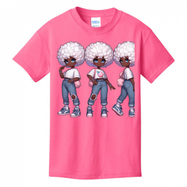 Kids T-Shirts Neon-Pink - Cotton Candy Stylie Girl's T-shirt - girls tee at TFC&H Co.