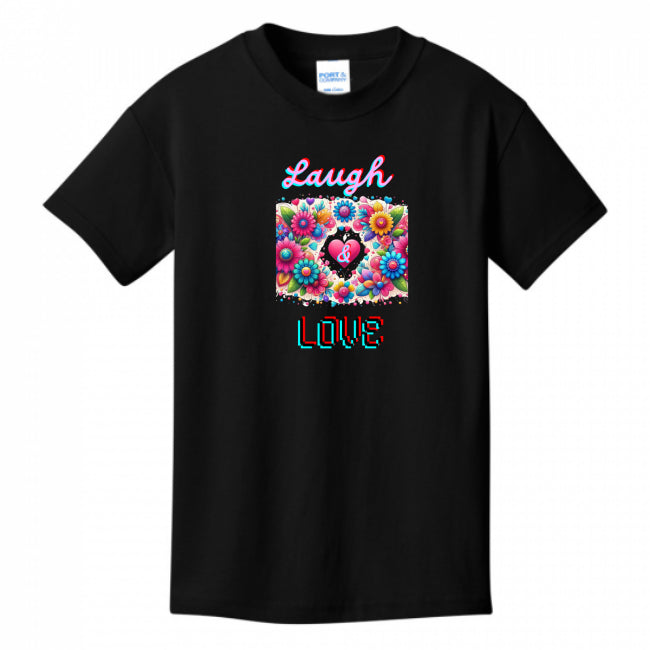Kids T-Shirts Black - Laugh Love Girl's T-shirt - girls t-shirt at TFC&H Co.